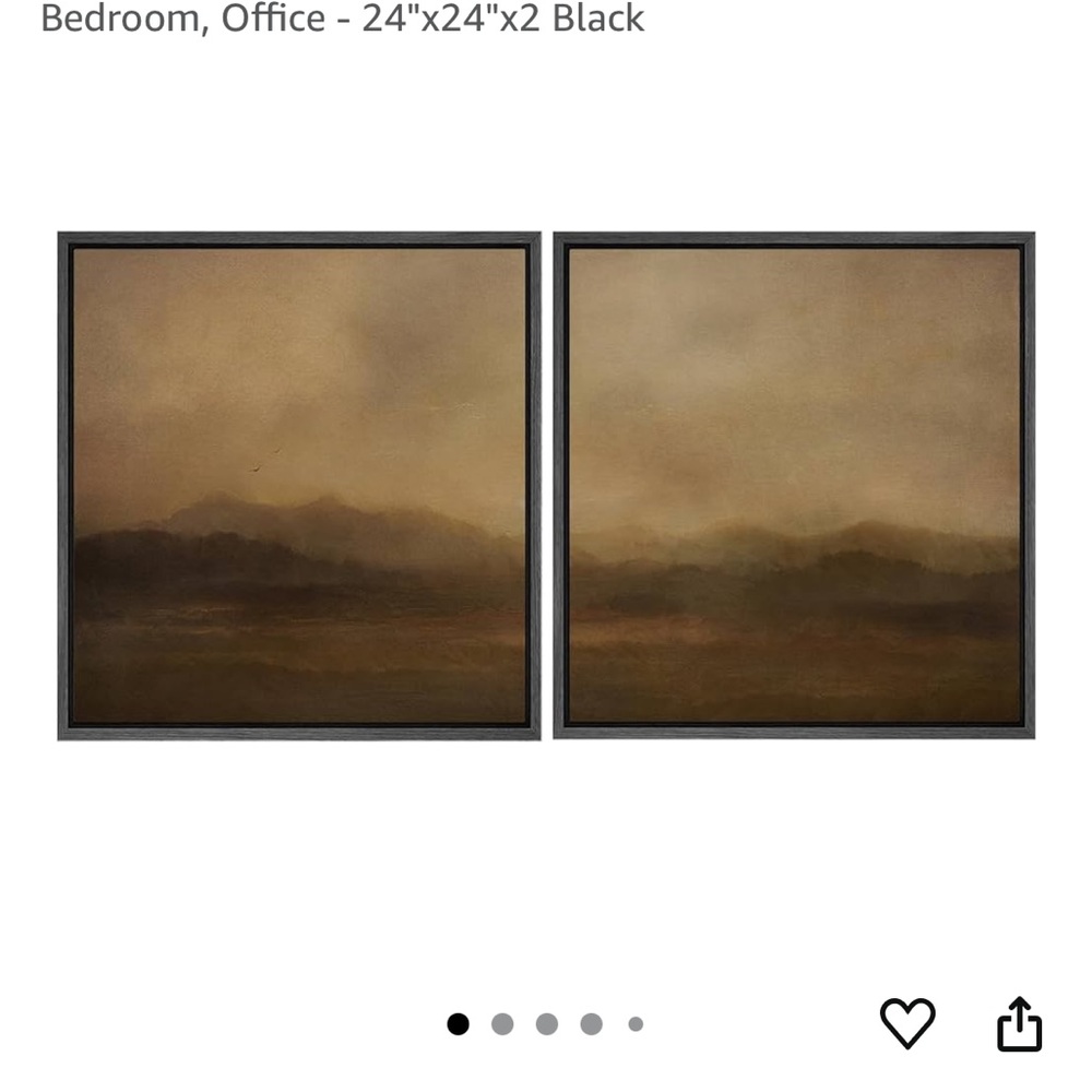 Framed Mountain Landscape Art Prints. Set of 2!